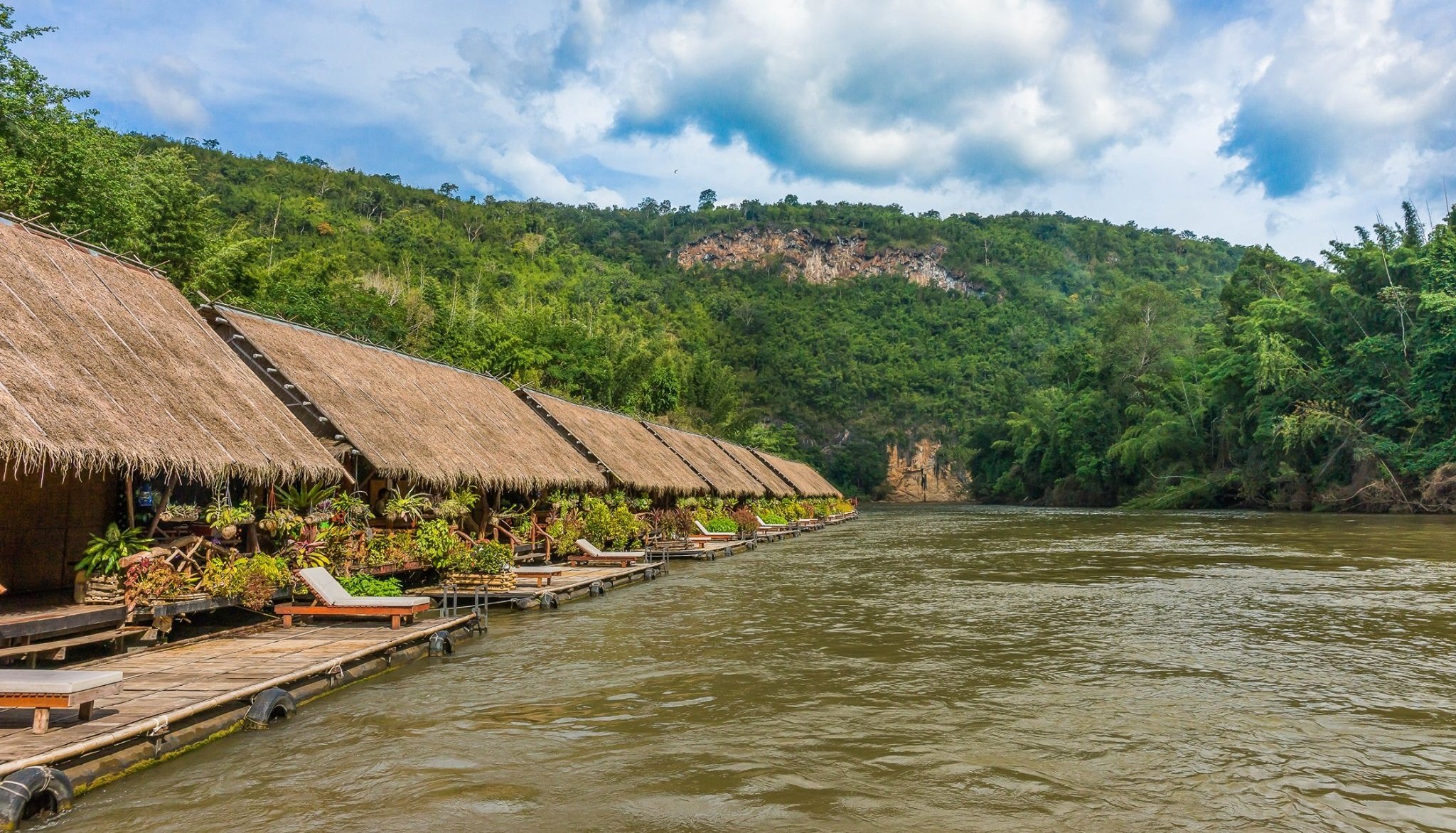 river kwai jungle raft thailand crop